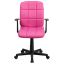 Elegant Mid-Back Pink Quilted Vinyl Swivel Task Chair with Arms