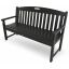 Ash Charcoal 60" Polypropylene Outdoor Bench with Headboard