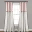 Blush and Off-White Linen Button Window Curtain Panel