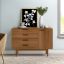 Shale Walnut 4-Drawer/1-Door Credenza Sideboard with Leather Pulls
