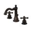 Matte Black Traditional Widespread Bathroom Faucet with Cross Handles