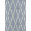 Denim Blue Striped Diamond 5' x 7' Handwoven Wool Blend Rug