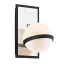 Carbide Black Iron Wall Sconce with Polished Nickel and Gloss Opal Shade