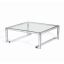 Ava 48" Square Clear Acrylic and Glass Coffee Table
