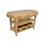Natural Maple 60" Butcher-Block Harvest Table with Wicker Baskets