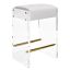 Indy 26" White and Brass Backless Counter Stool