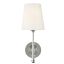 Capri Polished Nickel 1-Light Dimmable Sconce with White Linen Shade