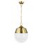 Arlett Burnished Brass Globe Pendant with Milk White Glass Shade