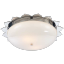 Rachel Polished Nickel Floral Flush Mount with White Glass