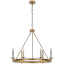 Launceton Antique-Burnished Brass 6-Light Crystal Candle Chandelier