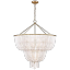 Jacqueline Hand-Rubbed Antique Brass 12-Light Chandelier with White Beads