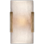 Antique-Burnished Brass Covet Outdoor Bath Sconce with Alabaster Glow