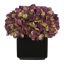 Lavender Hydrangea 10'' Tabletop Arrangement in Gloss Black Ceramic Vase