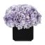 Lavender Hydrangea 10'' Artificial Arrangement in Glossy Black Ceramic Vase