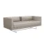 Pearl Tufted Fabric Loveseat with Stainless Steel Base