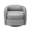 Targa Pure Grey 19" Swivel Barrel Chair in Handcrafted Wood