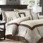 King Taupe and Brown Microfiber 7-Piece Comforter Set