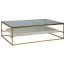 Cumulus Large Rectangular Cocktail Table with Capiz Shell Shelf, Gold