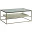 Champagne Foil Rectangular Cocktail Table with Capiz Shell Shelf