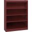 Adjustable 4-Shelf Mahogany Wood Veneer Bookcase 48"H x 36"W