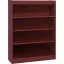 Adjustable 4-Shelf Mahogany Wood Veneer Bookcase 48"H x 36"W