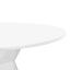 White Round Glass Top Dining Table with Geometric Base