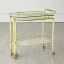 Shiny Brass and Glass Folding Bar Cart with Storage