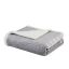 Gray Oversized Reversible Plush Throw with Textured Design