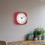 Red Square Retro Wall Clock with Chrome Bezel