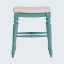 Marino Elegant Blue Wood Backless Counter Stool with Padded Seat