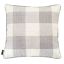 Gray and White Plaid Rectangular Throw Pillow