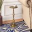 Millender Round Antique Gold Aluminum Pedestal End Table