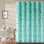 Aqua Fabric Shower Curtain with Handmade Bows