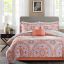 Coral Floral Microfiber Twin 7-Piece Comforter Set