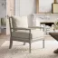 Abbott Brushed Gray Hardwood Spindle Accent Chair with Padded Seat