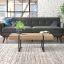 Tristan Natural Black 48" Rectangular Wood Metal Coffee Table