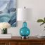 Morocco Blue Crackle Glass 16" Arc Adjustable Table Lamp