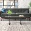 Tristan 43'' Black Wood and Metal Transitional Coffee Table