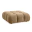 Brown Velvet Tufted Modular Ottoman with Solid Wood Frame