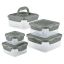 Gray BPA-Free Leak-Proof Nestable Food Storage Container Set