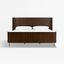 Contemporary Terra Brown Oak King Panel Bed with Slats