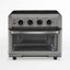 Black Stainless Steel 6-Slice Air Fryer Toaster Oven with Grill