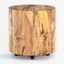 Contemporary Spalted Primavera Wood & Metal Round End Table