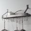 Hammered Steel Wall Mounted Pot Rack with Hooks