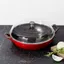 Cherry Red Cast Iron 3.5-Qt Braiser with Glass Lid