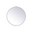 Contemporary 39" Square Gray Wood Framed Wall Mirror