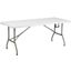 72'' White Plastic Folding Table with Gray Metal Frame