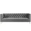 Gray Tufted Velvet Sofa with Gold Stainless Steel Legs