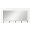 Classic Beveled Pub Mirror with White Frame and Metal Hooks 36"x18"