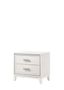 Haiden Glamorous White 2-Drawer Nightstand with Silver Accents